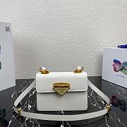 Prada Saffiano Leather In White Symbole Bag 1BD270 Size 20x14x7cm - 1