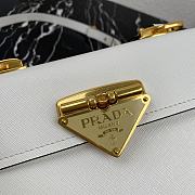 Prada Saffiano Leather In White Symbole Bag 1BD270 Size 20x14x7cm - 3