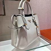 Prada Galleria Saffiano In White Leather Bag 1BG775 Size 33x24.5x14cm - 6