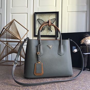 Prada Galleria Saffiano In Grey Leather Bag 1BG775 Size 33x24.5x14cm