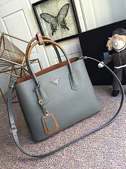 Prada Galleria Saffiano In Grey Leather Bag 1BG775 Size 33x24.5x14cm - 5