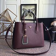 Prada Galleria Saffiano In Wine Leather Bag 1BG775 Size 33x24.5x14cm - 1