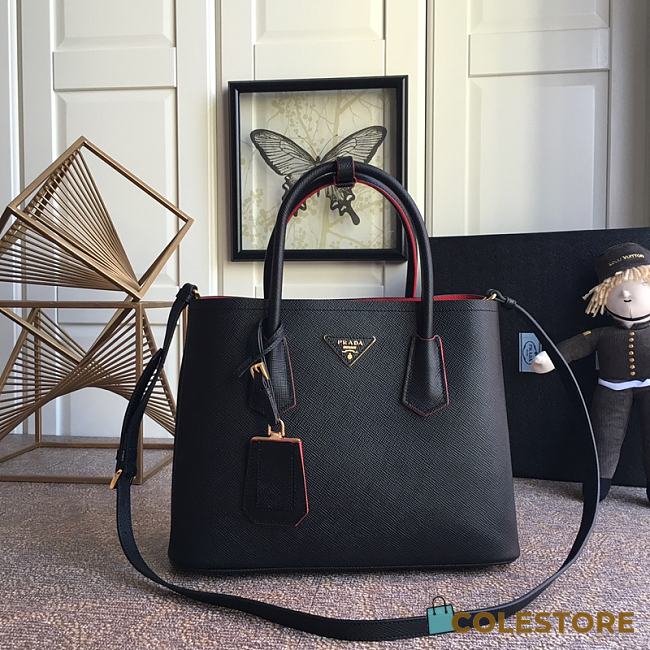 Prada Galleria Saffiano In Black Leather Bag 1BG775 Size 33x24.5x14cm - 1