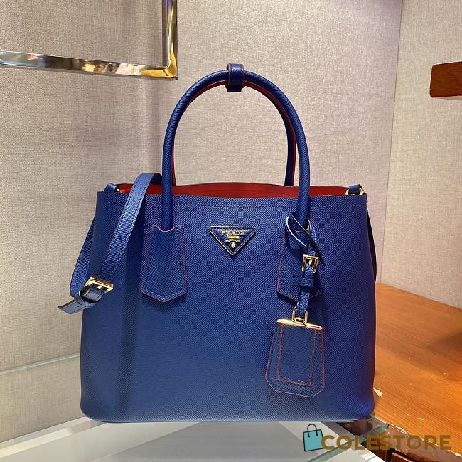 Prada Galleria Saffiano In Blue Leather Bag 1BG775 Size 33x24.5x14cm - 1
