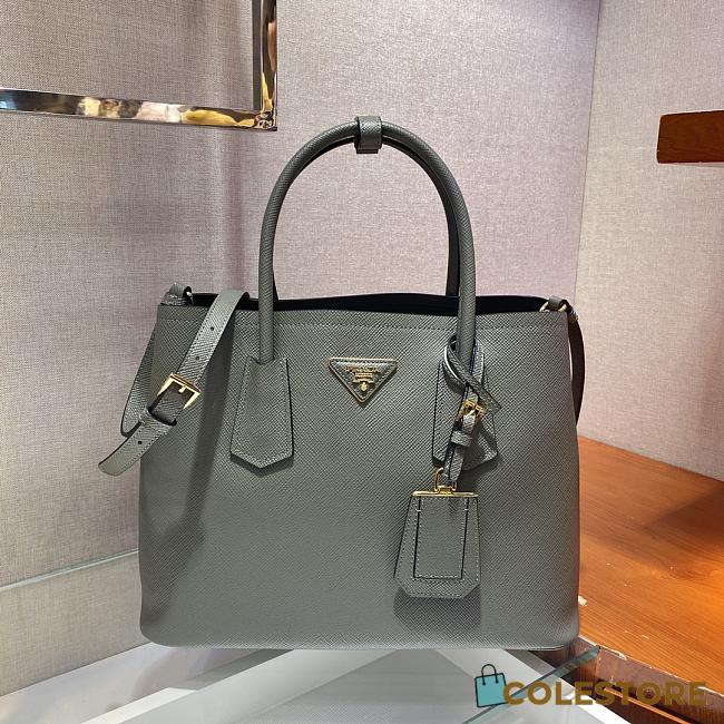 Prada Galleria Saffiano In Full Grey Leather Bag 1BG775 Size 33x24.5x14cm - 1