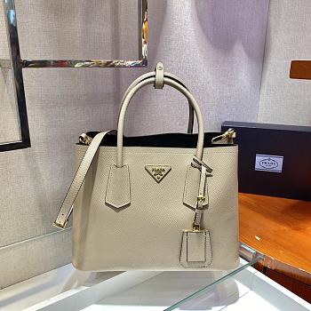 Prada Galleria Saffiano In Beige Leather Bag 1BG775 Size 33x24.5x14cm