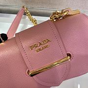 Prada Saffiano Leather Sidonie Bag In Pink 1BD219 Size 21.5x12x6.5 - 3