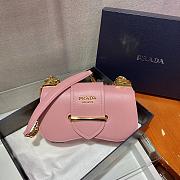 Prada Saffiano Leather Sidonie Bag In Pink 1BD219 Size 21.5x12x6.5 - 2