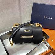 Prada Saffiano Leather Sidonie Bag In Black 1BD219 Size 21.5x12x6.5 - 2