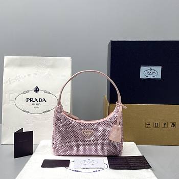 Prada Crystal Satin Mini Bag 1NE51 Size 22x12x6cm