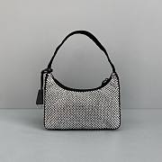Prada Crystal Satin Mini Bag In Black 1NE51 Size 22x12x6cm - 5