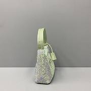 Prada Crystal Satin Mini Bag In Green 1NE51 Size 22x12x6cm - 6
