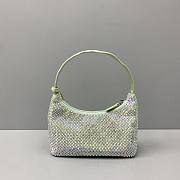 Prada Crystal Satin Mini Bag In Green 1NE51 Size 22x12x6cm - 4