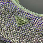 Prada Crystal Satin Mini Bag In Green 1NE51 Size 22x12x6cm - 2