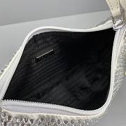 Prada Crystal Satin Mini Bag In White 1NE51 Size 22x12x6cm - 6