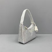 Prada Crystal Satin Mini Bag In White 1NE51 Size 22x12x6cm - 5