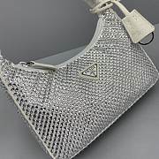 Prada Crystal Satin Mini Bag In White 1NE51 Size 22x12x6cm - 2