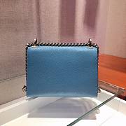 Prada Saffiano Leather Monochrome Bag In Blue 1BD127 Size 21x14x10cm - 3
