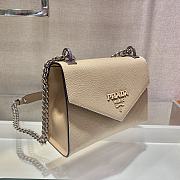 Prada Saffiano Leather Monochrome Bag In Beige 1BD127 Size 21x14x10cm - 5