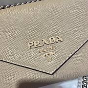 Prada Saffiano Leather Monochrome Bag In Beige 1BD127 Size 21x14x10cm - 4