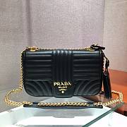 Prada Diagramme In Black Leather 1BD108 Size 24x14x6cm - 1