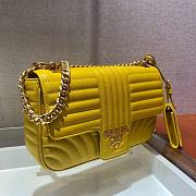 Prada Diagramme In Yellow Leather 1BD108 Size 24x14x6cm - 2