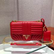 Prada Diagramme In Red Leather 1BD108 Size 24x14x6cm - 1