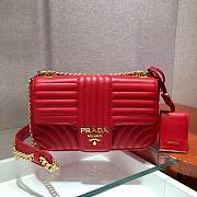 Prada Diagramme In Red Leather 1BD108 Size 24x14x6cm - 6