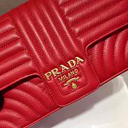 Prada Diagramme In Red Leather 1BD108 Size 24x14x6cm - 4