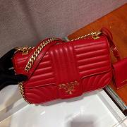 Prada Diagramme In Red Leather 1BD108 Size 24x14x6cm - 2