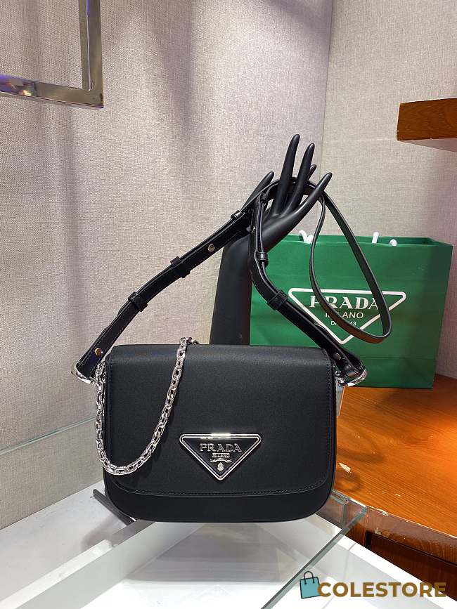 Prada Identity Shoulder Bag In Black Nylon 1BD263 Size 21x16x6.5cm - 1