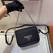 Prada Identity Shoulder Bag In Black Nylon 1BD263 Size 21x16x6.5cm - 4