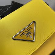Prada Identity Shoulder Bag In Yellow Nylon 1BD263 Size 21x16x6.5cm - 5