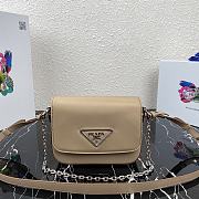 Prada Identity Shoulder Bag In Beige Nylon 1BD263 Size 21x16x6.5cm - 1