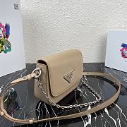 Prada Identity Shoulder Bag In Beige Nylon 1BD263 Size 21x16x6.5cm - 2