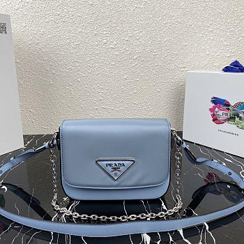 Prada Identity Shoulder Bag In Blue Nylon 1BD263 Size 21x16x6.5cm