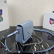 Prada Identity Shoulder Bag In Blue Nylon 1BD263 Size 21x16x6.5cm - 5