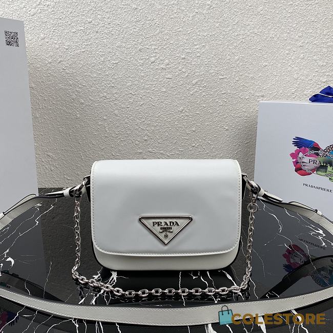 Prada Identity Shoulder Bag In White Nylon 1BD263 Size 21x16x6.5cm - 1