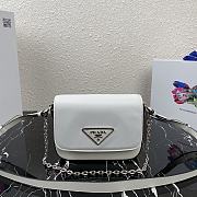 Prada Identity Shoulder Bag In White Nylon 1BD263 Size 21x16x6.5cm - 1