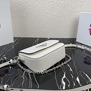 Prada Identity Shoulder Bag In White Nylon 1BD263 Size 21x16x6.5cm - 4