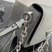 Prada Identity Shoulder Bag In Grey Nylon 1BD263 Size 21x16x6.5cm - 6