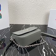 Prada Identity Shoulder Bag In Grey Nylon 1BD263 Size 21x16x6.5cm - 5