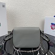 Prada Identity Shoulder Bag In Grey Nylon 1BD263 Size 21x16x6.5cm - 3