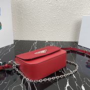 Prada Identity Shoulder Bag In Red Nylon 1BD263 Size 21x16x6.5cm - 6