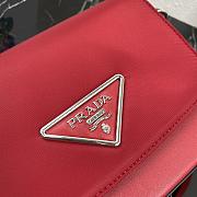 Prada Identity Shoulder Bag In Red Nylon 1BD263 Size 21x16x6.5cm - 5