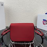 Prada Identity Shoulder Bag In Red Nylon 1BD263 Size 21x16x6.5cm - 3