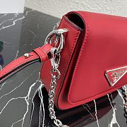 Prada Identity Shoulder Bag In Red Nylon 1BD263 Size 21x16x6.5cm - 4