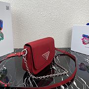 Prada Identity Shoulder Bag In Red Nylon 1BD263 Size 21x16x6.5cm - 2