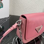Prada Identity Shoulder Bag In Pink Nylon 1BD263 Size 21x16x6.5cm - 6