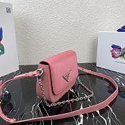 Prada Identity Shoulder Bag In Pink Nylon 1BD263 Size 21x16x6.5cm - 3
